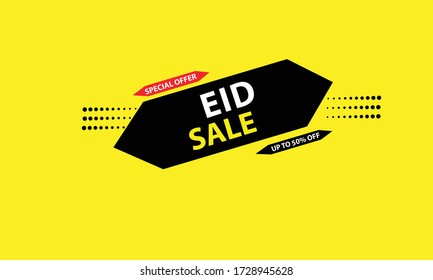 eid sale banner 50% off monogram template