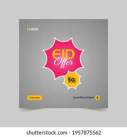 Eid sale banner template, Eid discount banner template