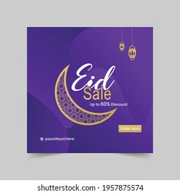 Eid sale banner template, Eid discount banner template