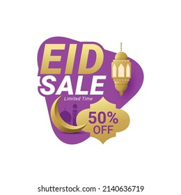 Eid Sale Label Banner Sticker Badge Template Design Promotion