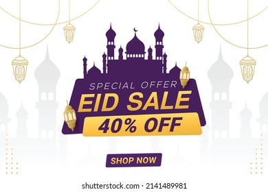 Eid Sale Label Banner Sticker Badge Template Design Promotion