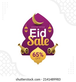 Eid Sale Label Banner Sticker Badge Template Design Promotion