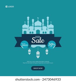 Eid sale offer social media post design banner