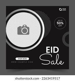 Eid sale social media post template design. For social media posts, Instagram, and web internet ads. Eid offer banner