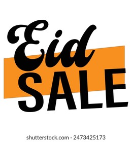 eid sale typography design in vector