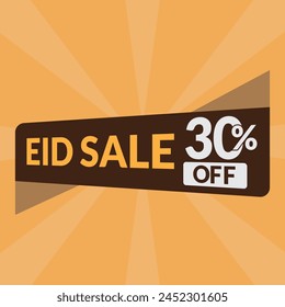 Eid sale upto 30% off logo vector icon. Eid sale logo vector illustration.