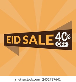 Eid sale upto 40% off logo vector icon. Eid sale logo vector illustration.