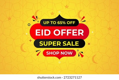 Eid Sale Vektor Banner Design. Sonderangebot auflösen Bis zu 50 % Rabatt. Vektor Islamisches Design mit Moschee Bogen für muslimische jährliche EID-Festival