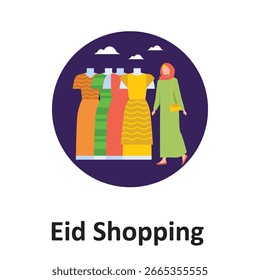 Eid Shopping Ilustración vectorial que puede editar o modificar fácilmente
