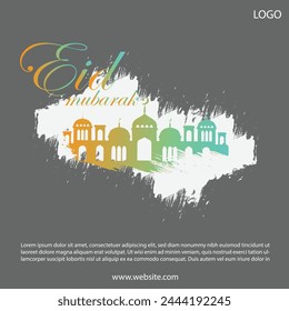 Eid social media poster design brush