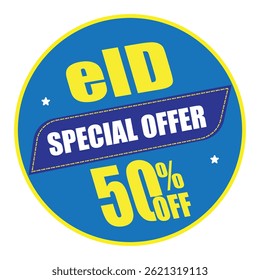 eID special offer as 50% off during Eid season. 