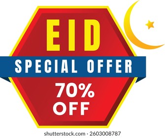 EID special offer sale label 70% offer