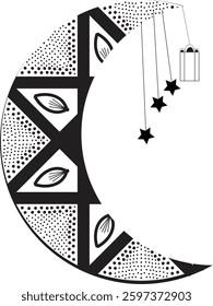 Eid special unique black moon star design