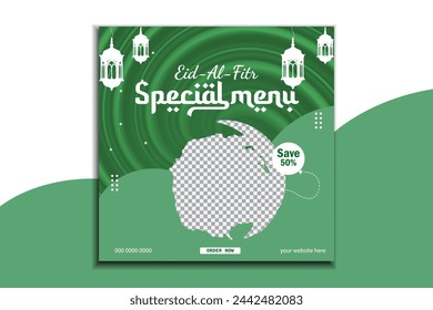 eid special Vector delicious food social media banner post template.