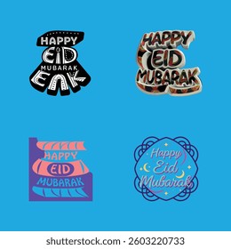 ​Celebrate Eid with this elegant digital artwork featuring "Happy Eid Mubarak" in beautiful typography, perfect for adding a festive touch to your space.