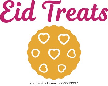 Eid trata la Ilustración vectorial de diseño de tipografía de galletas para el postre islámico de comida navideña y bocadillos dulces del festival sobre fondo transparente.