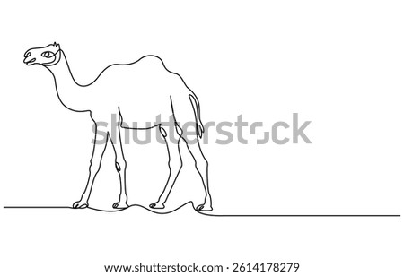 Eid ul adha concept camel Continuous one line art