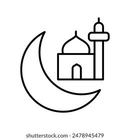 eid ul adha icon with white background vector stock illustration