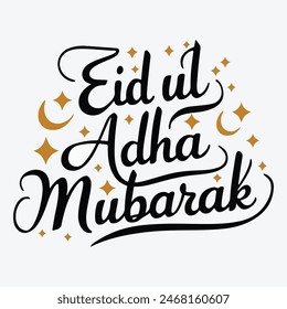 Eid ul Adha Mubarak caligraphy in vector