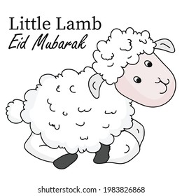 Eid Ul Adha Mubarak Lamb Illustration