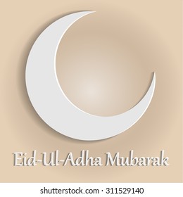 Eid Ul Adha Mubarak moon isolated on background. Holiday vector illustration.
