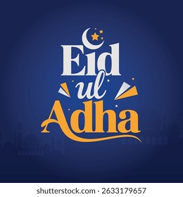 Eid ul Adha Mubarak é um festival islâmico importante celebrado por muçulmanos em todo o mundo. Esta imagem apresenta um design festivo com elementos tradicionais, perfeito para cartões e eventos culturais.