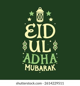 Eid ul Adha Typography with Mosque Lantern