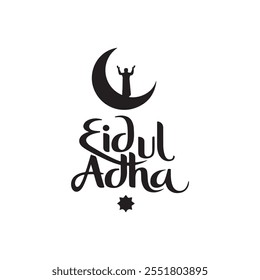 Eid Ul Adha Typography silhouette vector