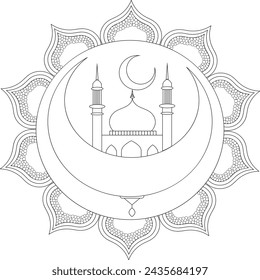 Eid Ul Fitor festival Coloring Page