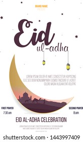 Eid ul-Adha poster, banner or flyer Desgins for Muslim community festival celebration.