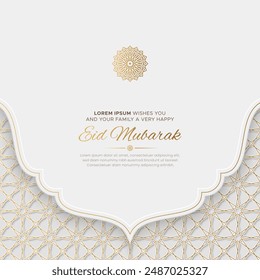 Eid un Saeed, Eid Mubarak Islamic luxury greeting card with Arabic ornament and pattern