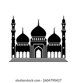 Eid vector mosque silhouette sticker icon