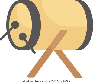 Eid Vibes With Drum Vector color Icon Design, Eid al-Adha or Eid-ul-Kabir Symbol, Hajj Sign, Muslims religious Festival Stock illustration, Arabic Islamic Drum Concept