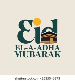 Eid Wishes with Crescent and Mosque Elements