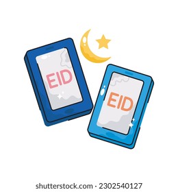 Eid wishes doodle vector outline icon. EPS 10 file