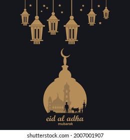 eid-adha illustration design template. eid-adha background or poster vector.