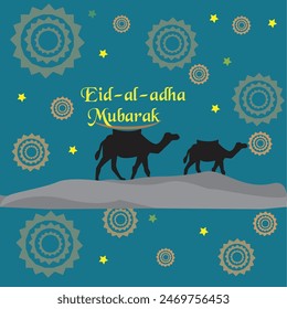 Eid-al-adha Banner Design mit Kamel Bild