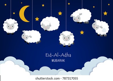 Eid-al-adha festival background with sheep