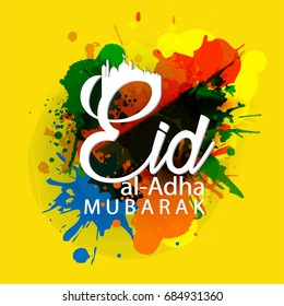 Eid-Al-Adha greeting card . Vector illustration.