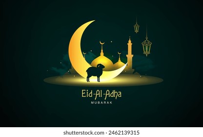 Eid-Al-Adha Mubakar Islamic Festival Background Design Template