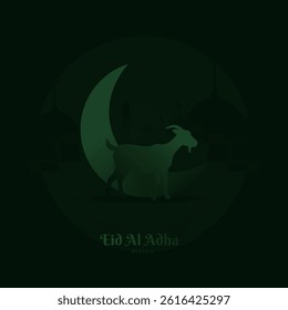 Eid-Al-Adha Mubakar Islamic Festival Background Design Template. Eid al adha mubarak Greetings Background. abstract Vector Illustration for greeting card, poster and banner.	