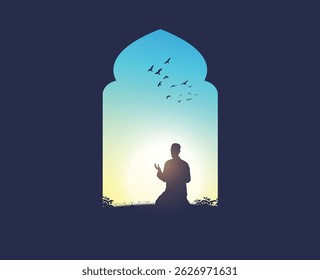 Eid-al-Adha Mubarak Islamic background template vector Illustration.