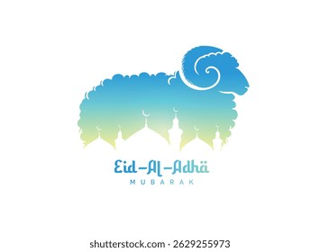 Eid-al-Adha Mubarak Vetor de modelo de fundo islâmico.