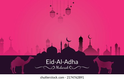 Fondo de color rosa Eid-Al-Adha .eps