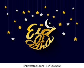 Eid-Al-Adha Typography Greeting Card for Muslim Community Festival 
