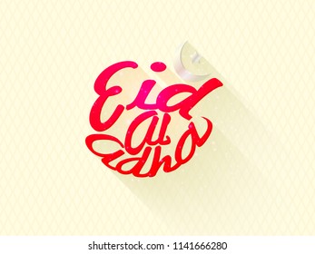 Eid-Al-Adha Typography Greeting Card for Muslim Community Festival 