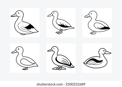 Eider Bird Sitting Icon Vector - Elegant and Minimalist Illustration