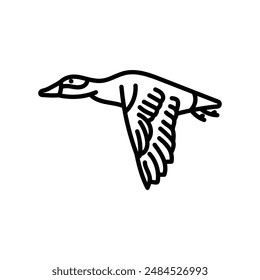 Eider Outline Icon, Vector illustration