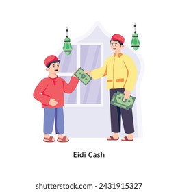 Eidi Cash Flat Style Design Vektor-Illustration. Bestandsimulation