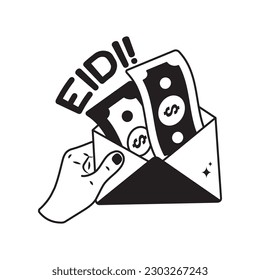 Icono de contorno del vector del doodle de Eidi. archivo EPS 10